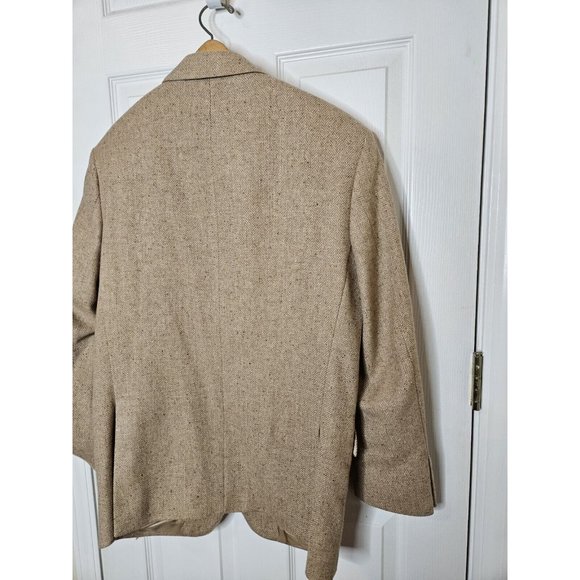 John Molloy Tan/Khaki DonegalTweed Mens 40 Pure New Wool Sport Blazer Jacket - Picture 2 of 14